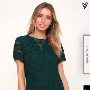 Lulu’s green lace dress (XS)